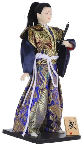 Toyvian Bambola Samurai Giapponese 12 Pollici, Figura Decorativa | Scultura Ornamentale da Tavolo, Artigianato Tradizionale, Collezione Unica per Compleanno
