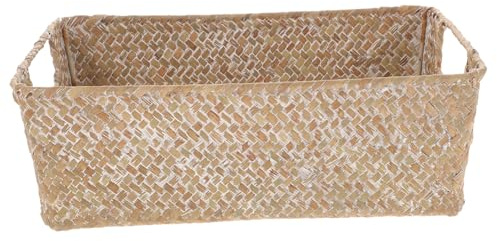 TOBBOMEY Cestino Rattan Porta Pane in Vimini Resistente per Uso Domestico, Cestino Rattan Khaki per Cucina e Soggiorno, Contenitore per Pane Elegante e Funzionale