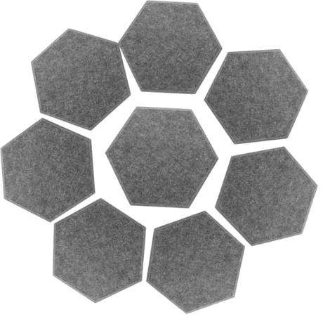 ARTSEWPLY 8pcs Hexagonal Felt Acoustic Sound Absorbing Panels Dark Gray Soundproofing for Studios Theaters Conference Rooms Noise Isolation Sound Dampening