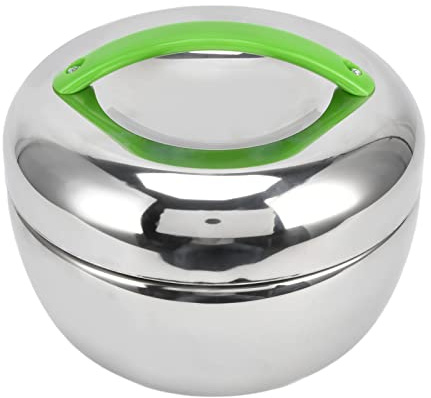 Cryfokt Contenitore Termico per Alimenti in Acciaio Inossidabile, Portapranzo Coibentato a Doppia Parete con Scomparto per Professionisti Impegnati, Argento 1,3 L / 44 Oz