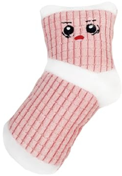 F Fityle Giocattolo per Cani Che squittisce, Divertente, Robusto, interattivo, per tenerli occupati, Creativo, Giocattolo da mordere, calzino Imbottito, Regalo, Bianco Rosa