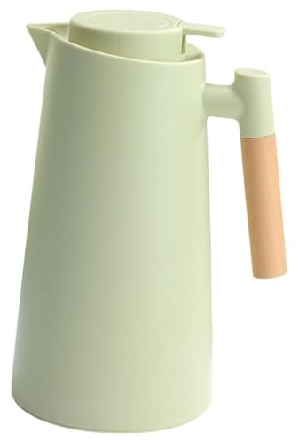 TOYANDONA Borraccia Termica Manico Grande Capacità, Brocca D'acqua Isolata in Vetro Sottovuoto per Uso Domestico e Ufficio, Bottiglia D'acqua Isolata Verde per Mantenere Calde Bevande