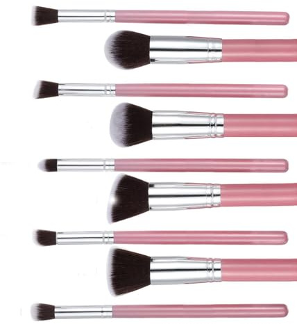 ABODY 9Pcs Professional Makeup Brush Kit Wood Cosmetic Set Foundation Powder Eyeshadow Brushes Pink