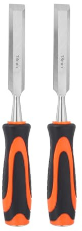 QUARKZMAN 2 Piezas Formón De Madera 11/16 Hoja Biselada De Acero CR-V | Herramientas De Carpintería, Con Mango De Plástico, Para Tallar Proyectos DIY De Carpintería