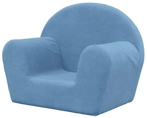 Eleganz Sofá infantil azul – Sofá de felpa suave para habitación infantil | 100% poliéster | Cómodo y acogedor para niños pequeños | Muebles para bebés y niños pequeños