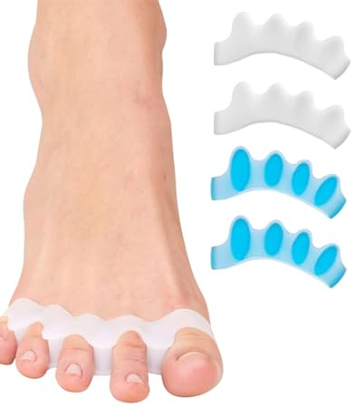 HAPZUR Separatore Dita Piede, 4 Pezzi Distanziatori in Silicone Premium per Alluce Valgo, Dita a Martello e Borsiti