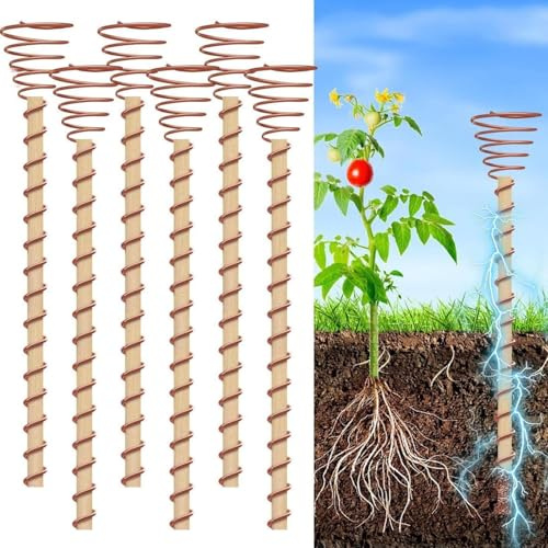 6 Antenne Con Bobina In Rame, Antenna In Rame Per Elettrocoltura | Pali Elettroculturali Per Piante, Pali Da Giardinaggio Per Elettrocoltura Per La Crescita Delle Piante