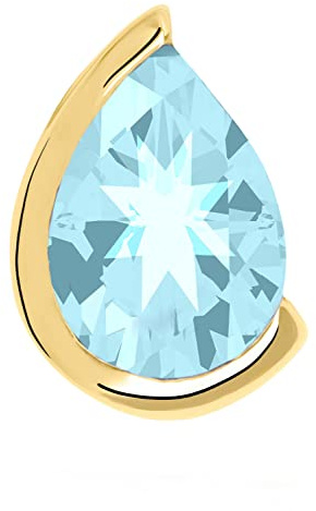 MyGold MOD-07346 stenhänge (utan kedja) gult guld 375/585/750 guld (9 ct/14 ct) blå topas granat ametist 9 mm x 6 mm mini droppformat halsband hänge Mary Kay e gult guld, colore: Guld, cod. MOD-07346-V0013915