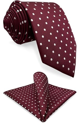 S&W SHLAX&WING Rot Punkte Maroon Hochzeit Herren Krawatte Fashion