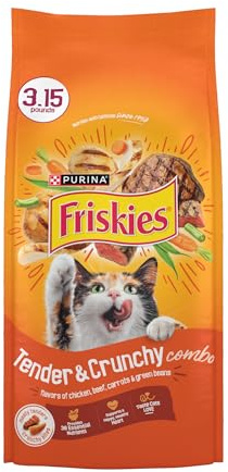 Purina Friskies Tender and Crunch'd With Flavors of Chicken, Beef, Carrots and Green Beans - (Pack of 4) 3.15 lb. Bags