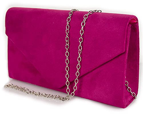 Emila Pochette donna elegante da cerimonia scamosciata Borsa a mano piccola Clutch gialla rosa rossa Borsetta nera da sera primavera estate 2026 Tessuto scamosciato