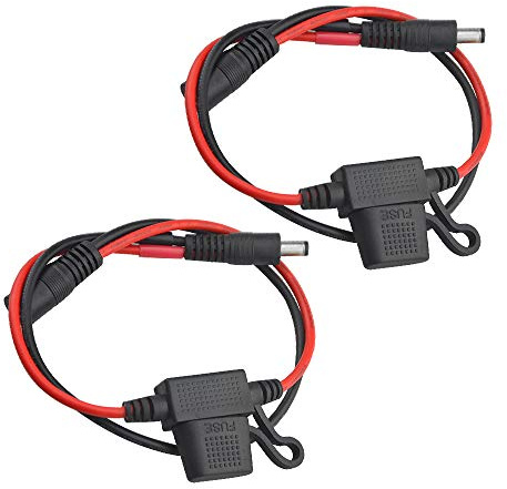 WMYCONGCONG 2 PCS 2 PCS DC 5.5mm x 2.1mm Male to Female Extension Cable DC Quick Disconnect Wire Harness 14AWG with 10A Fuse for LED Strip Surveillance Camera
