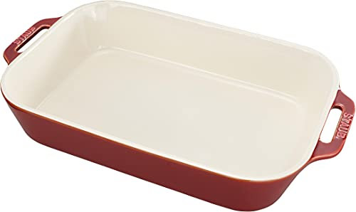 Staub 40511-889 Rectangular Dish, Copper, 13.4 x 9.4 inches (34 x 24 cm), Ceramic Gratin Dish, Oven, Microwave Safe