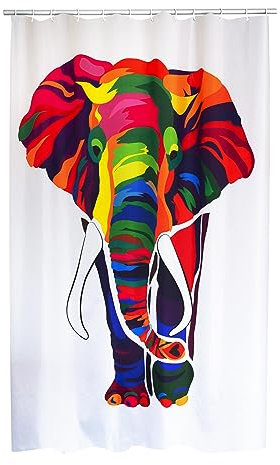 RIDDER Duschvorhang Textil Elephant Multicolor 180x200 cm