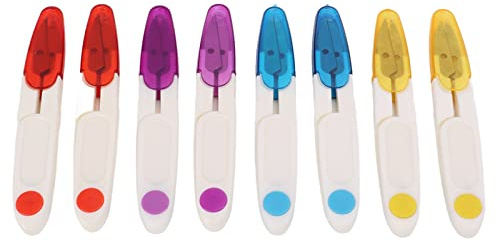 8Pcs Sewing Scissors Portable Multipurpose U Shape Thread Cutter with Safety Cover for DIY Craft Tailoring and More
