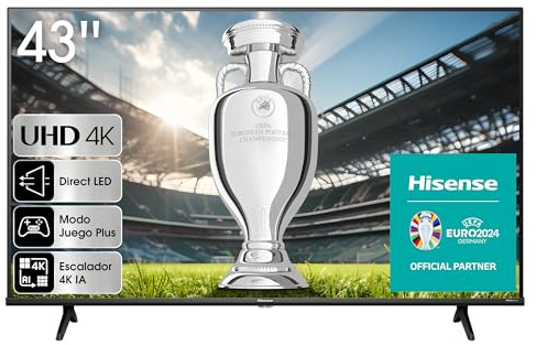Hisense TV 43A6K - UHD 4K Smart TV de 43 Pulgadas Televisor, Dolby Vision, Modo Juego Plus, DTS Virtual X, Control por Voz televisor (2023)