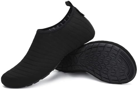 SAGUARO Badskor, simskor, vattenskor, snabbtorkande, halkfria, lätta vattensportskor för män och kvinnor, storlek 36–47, Smoky Black, 44/45 EU
