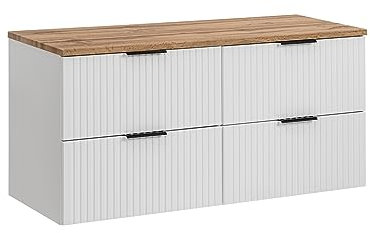 Mobile lavabo doppio 120 cm ADEL White, mobile lavabo con piano o lavabo incassato, mobile lavabo sospeso, mobili da bagno (con piano di lavoro)