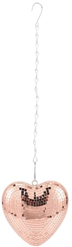 IWOWHERO Heart Shaped Hanging Disco Ball Mirror Ball Decor 6.30 Inch Reflective Party Accessory for Indoor Outdoor Weddings and Events