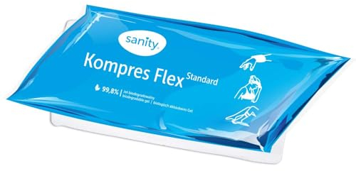 Sanity Compresse gel chaud/froid, avec deux utilisations, 10 x 26 cm, pour maux de tête, blessures mineures aux genoux, coudes et poignets, passe au micro-ondes