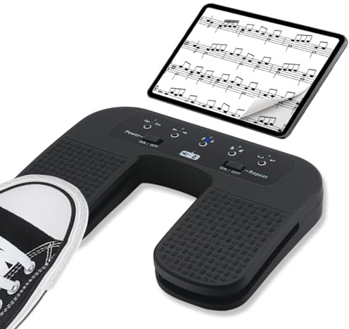Tavsou Bluetooth Page Turner Pedal Per Tablet Smartphone Ricaricabile Silenzioso (Plus)