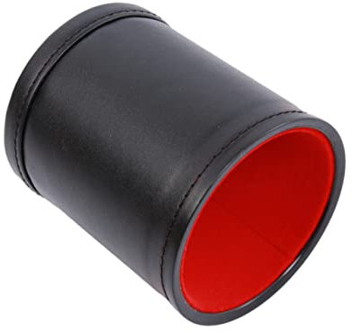 ibasenice 1satz Pu Leder Flannel Stille Würfelbecher Mit PVC Würfeln Für Camping Und Spieleabend Für Erwachsene Schwarz