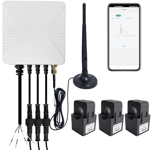 OWON 1 or 3 Phase Tuya Wi-Fi Bi-Directional Energy Monitor,Smart Home Power Monitor with 3 * 200A Clamp, Track Electricity in Real Time, Solar/Net Metering