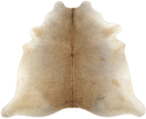 KUHFELL RINDERFELL GRAU BEIGE Natur 200 x 215 cm STIER Fell Teppich