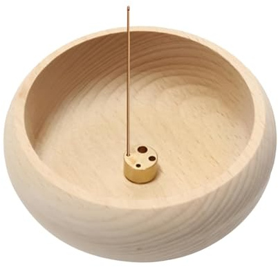 Ciotola di incenso rotonda in legno, piatto per incenso, ciotola circolare, bruciatore circolare per bastoncini di incenso, bruciatore per bastoncini di incenso, bruciatore per bastoncini per tè