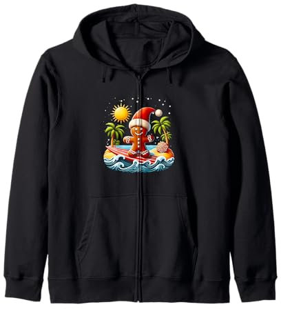 Planche de surf en pain d'épice pour Noël Sweat à Capuche