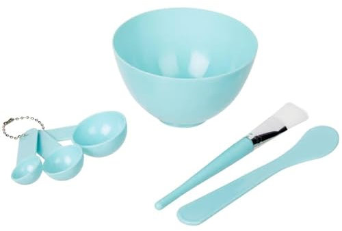 Kit de Mascarilla Facial 6 en 1 para Bricolaje - Incluye Tazón de Mezcla, Espátula, Pincel de Silicona y Cuchara Medidora para Cuidado Facial Casero (Color Aleatorio)