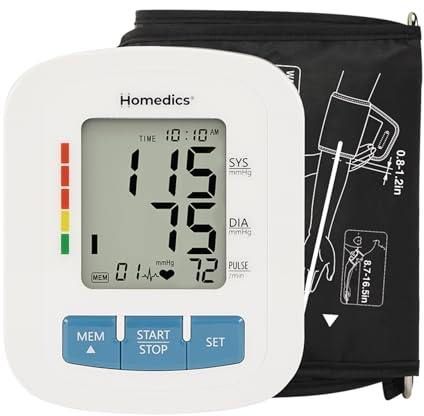 Homedics Upper Arm 300 Series Blood Pressure Monitor, Easy One-Touch Operation, Irregular Heartbeat Detector, Accurate Results
