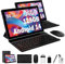 FLYCOAY Tablet 10 Inch Android 14, 5G WIFI 6, 36GB RAM+128GB ROM (TF 1TB), Widevine L1, 8000mAh, Dual Camera, BT5.0,Type C, Tablet with Keyboard, Mouse, Case, Pen-Black