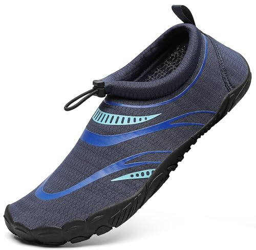 Mishansha Aquaschuhe Herren Badeschuhe Damen Sommer Wasserschuhe Marineblau 43