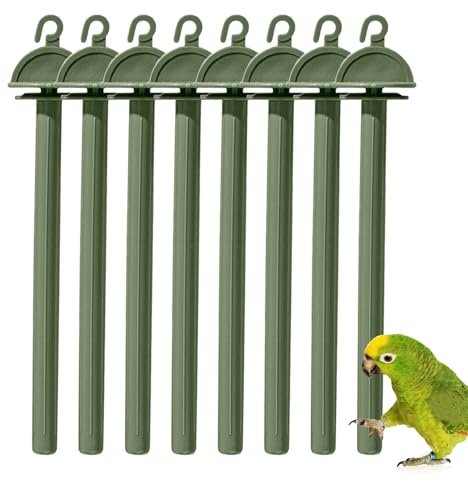 Bird Perch Stand - 8x Support d'oiseaux pour Cage | Entraînement Exercice Aiguiser les Jambes | Perroquets à Mâcher pour Parquet, Cattle Parks, Petits Budgys, Tourtereaux