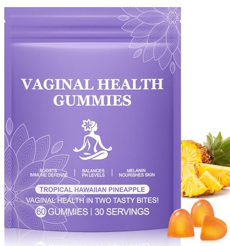 Feminine Balance Gummies 60 Stück - Probiotika mit Ananas & Vitamin C für pH-Wert Balance, Laktosefrei & Glutenfrei - Frauengesundheit Nahrungsergänzung