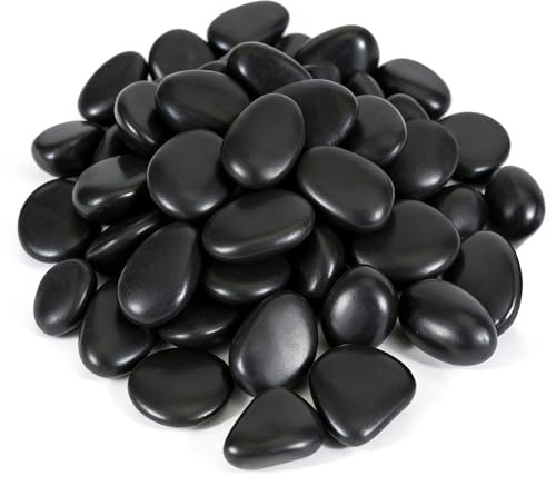 1,33KG Natürliche Kieselsteine, 10-20mm Schwarz polierte Flusssteine | Dekorative Kiesel Flussfelsen für Bambuspflanzen, Aquarien, Vasenfüller, Feengarten, Aquariumdekoration