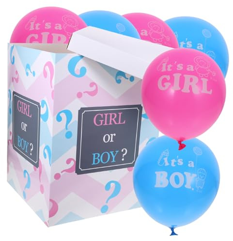 PRETYZOOM Caja para Revelar Género Globos de Papel para Decoración Baby Shower, 1 Set Adecuado para Fiesta y Revelación de Género