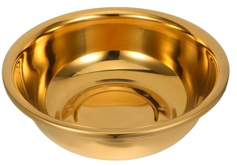 PartyKindom Large Stainless Steel Basin Thickened Kitchen Vegetable Washing Bowl Multi-Functional Food Mixing Basin 14 Inch Household Wash for Fruit Dough and Face Washing