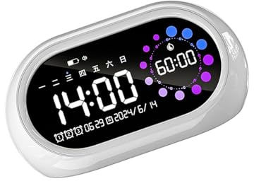 Réveil extra fort avec réglage du volume, batterie rechargeable, 3 alarmes minuteur pour les personnes qui dorment lourd, utilisation à la maison ou au bureau