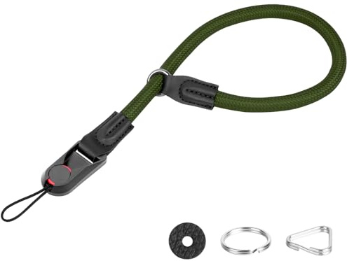 HOTUT Kamera Handschlaufe, Verstellbarer Kameragurt mit Schnellverschluss, Paracord Band Handgelenkschlaufe, Neopren Kamera Handschlaufe für DSLR, Grün