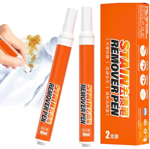 Canollo 2 Stück Fleckenstift - je 10ml, Fleckenstift für Unterwegs Kleidung, Tragbarer Reisen Fleckenentferner Stift, Sofortiger Stain Remover Pen, für eine Vielzahl von Stoffkleidung