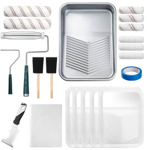 Mister Rui Paint Roller Set,Paint Rollers and Trays Set, Painting Tools 21 Pcs for DIY Painting