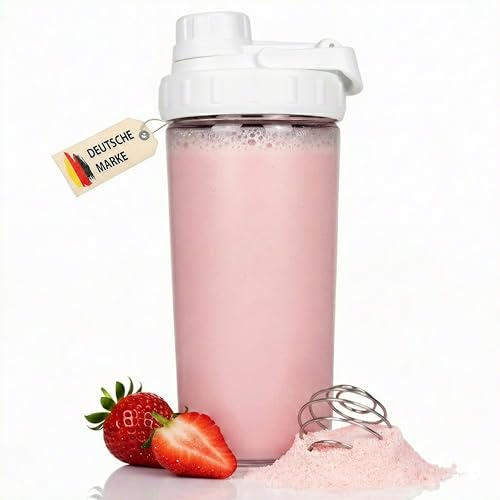 Glas Shaker 750 ml [PREMIUM] | Proteinshaker mit Mischnetz & Skala | BPA-Frei & auslaufsicher | spülmaschinenfest | robustes Spezialglas | Edelstahl Mixball (Obsidian-Schwarz)