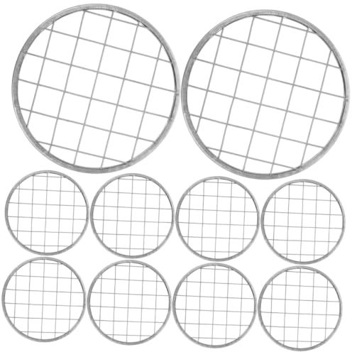 POPETPOP 10 Pièces Grille Métallique pour Vase en Fer Argenté, Design Unique en Grille, Stable et Facile à Nettoyer, pour Arrangements Floraux Lors de Fêtes et Événements