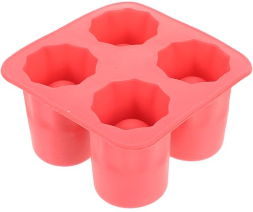 OUNONA Eiswürfelschalen Ice Cube Tray, 4 Compartments Silicone Ice Cube Tray, Large Square Form Silikon Shooter Eiswürfel Glasform Maker Sommer Cool Eisform Eiswürfelschale
