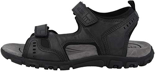 Geox Uomo Sandal Strada A, Sandali Uomo, Nero, 47 EU