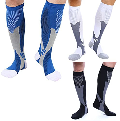 3 pares de calcetines de compresión 20-30mmHg para hombres mujeres recuperación enfermera correr maternidad embarazo vuelo viaje médico deporte Regalo de Navidad
