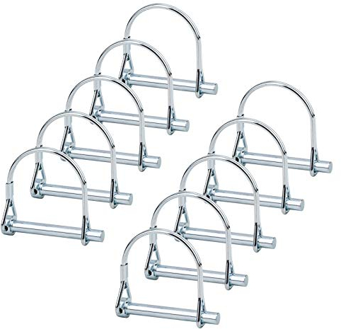 INCREWAY 10 perni di bloccaggio a filo, 1/4 Heavy Duty Accoppiatore di sicurezza albero di bloccaggio perno di presa di forza perno rotondo anello di bloccaggio rimorchio pin per fattoria