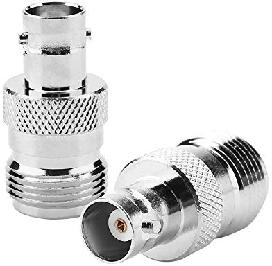 Akozon Typ N auf BNC-Adapter 2pcs Typ N-Buchse auf BNC-Buchse HF-Stecker Koaxial Adapter Test Converter